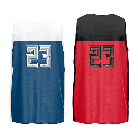 Dream Reversible Numbered Basketball Singlet Navy/Red in Stock