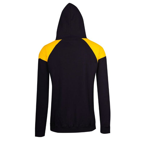 Mens Shoulder Contrast Zip Hoodie