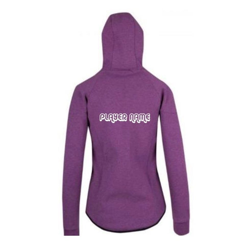 Bonded Polar Fleece Hoodie Ladies Violet Back View