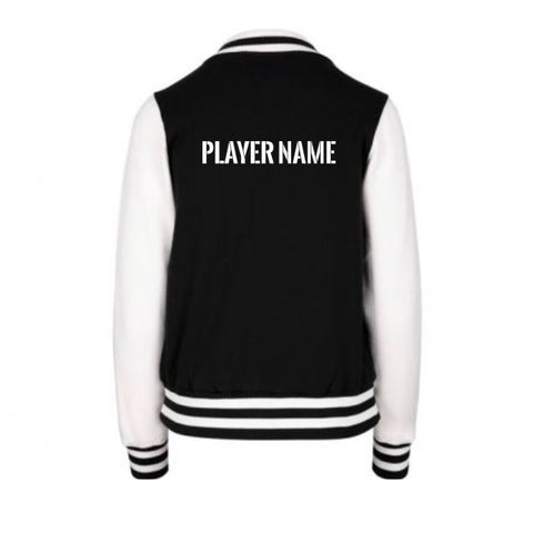 Varsity Jacket Mens Black White Back View