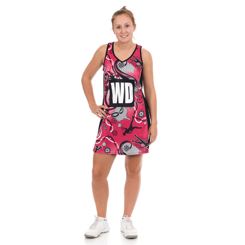 Zest Netball Dress Pink/Black